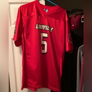NCAA Louisville football jersey,size L, red and black, good condition